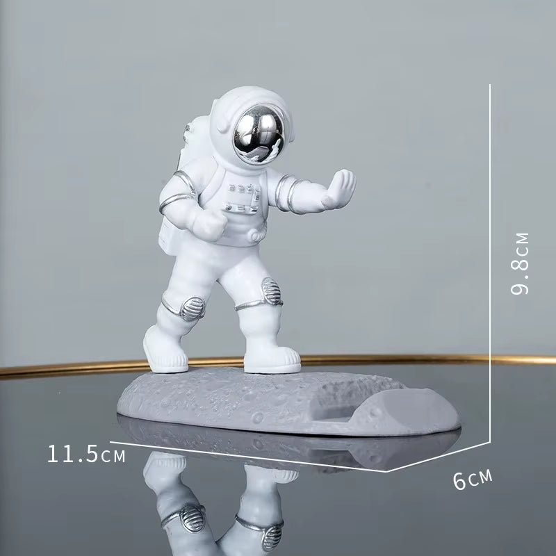 Astronaut Mobile Phone Stand Holder Spaceman Sculpture Desk Decoration Smartphone Bracket Home Ornaments for Space Enthusiasts