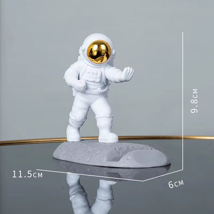 Astronaut Mobile Phone Stand Holder Spaceman Sculpture Desk Decoration Smartphone Bracket Home Ornaments for Space Enthusiasts