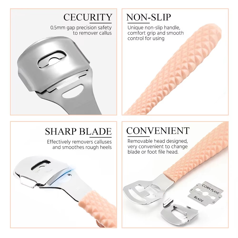 Professional Feet Care Tools Beauty Heel Cuticle Scraper Cutter Foot Care File Tool Pedicure Razor Blades for Pedicures Product