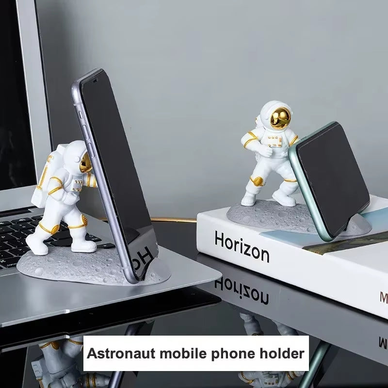 Astronaut Mobile Phone Stand Holder Spaceman Sculpture Desk Decoration Smartphone Bracket Home Ornaments for Space Enthusiasts