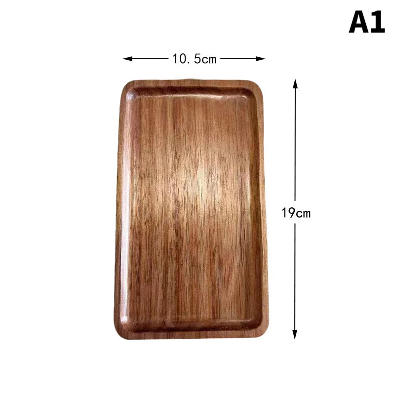 1PCS Tableware Solid Wood round Dessert Plate Japanese-Style Wooden Tray Snack Plate Dried Fruit Plate Wooden Plate