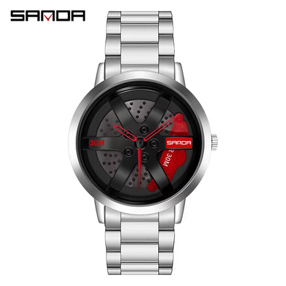 Fashion Rim Watch Hub Custom Design Sports Car Rim Sports Watch Waterproof Creative 2021 Male Watch Mens Wheel Wristwatch