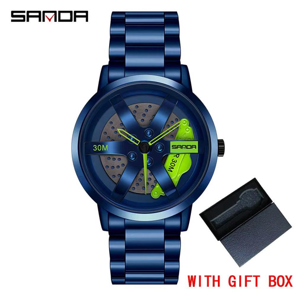 Fashion Rim Watch Hub Custom Design Sports Car Rim Sports Watch Waterproof Creative 2021 Male Watch Mens Wheel Wristwatch