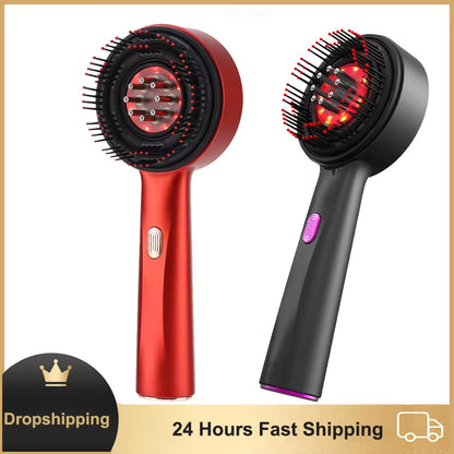 Red Light Therapy Hair Growth Oil Scalp Applicator Liquid Comb Electric Vibration Head Massager Brush Hair Follicle Comb