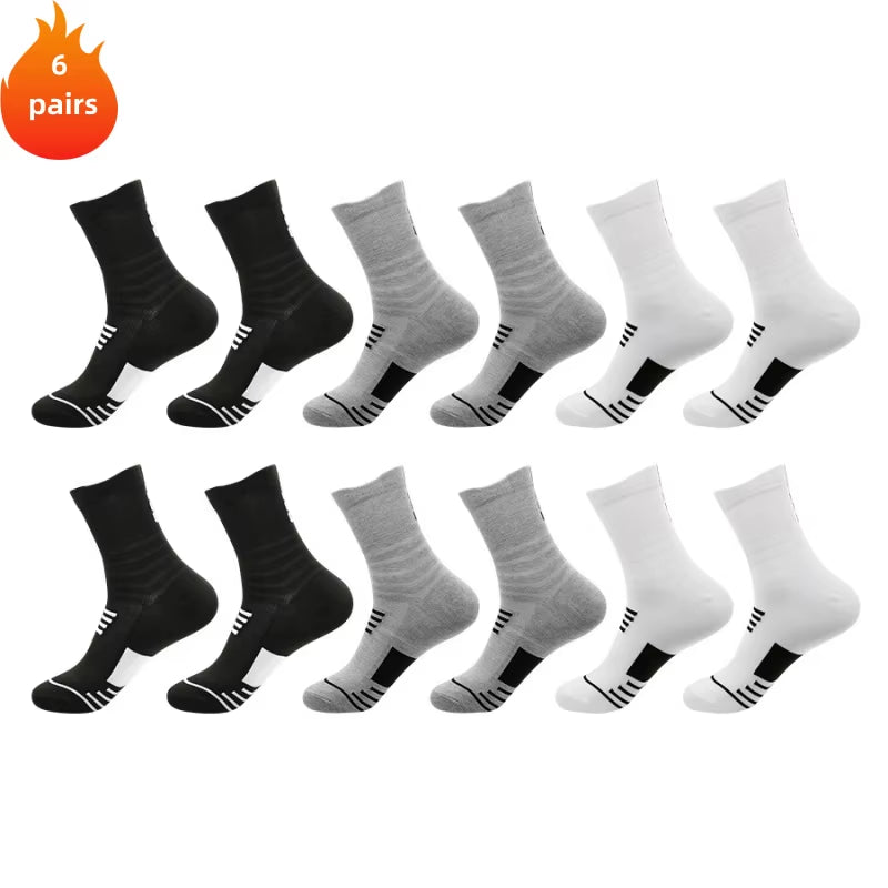 3 Pairs Breathable Mesh Athletic Terry Socks Cushioned Moisture-Managing and Durable Reduces Foot for Running Hiking & Sports