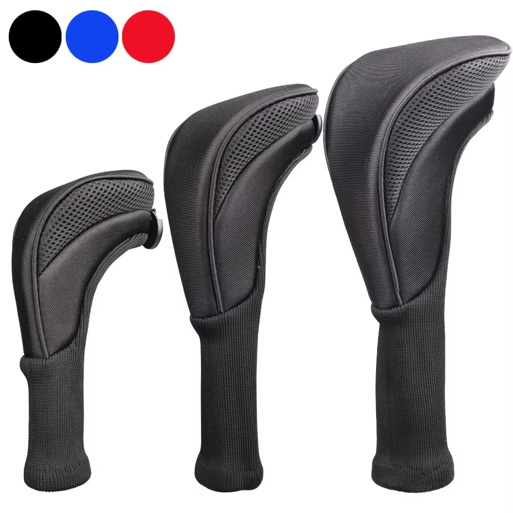 3Pcs/Set Long Neck Golf Club Head Covers Wood Driver Protect Headcover Number Tag Fairway Golf Headcover Golf Accessories