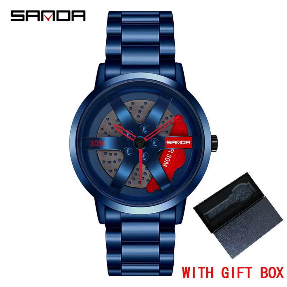 Fashion Rim Watch Hub Custom Design Sports Car Rim Sports Watch Waterproof Creative 2021 Male Watch Mens Wheel Wristwatch