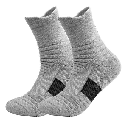 3 Pairs Breathable Mesh Athletic Terry Socks Cushioned Moisture-Managing and Durable Reduces Foot for Running Hiking & Sports