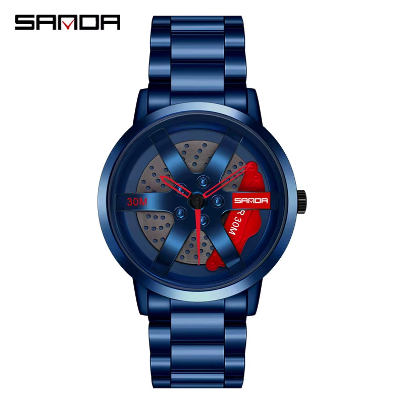 Fashion Rim Watch Hub Custom Design Sports Car Rim Sports Watch Waterproof Creative 2021 Male Watch Mens Wheel Wristwatch