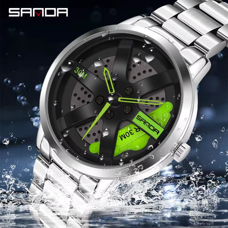 Fashion Rim Watch Hub Custom Design Sports Car Rim Sports Watch Waterproof Creative 2021 Male Watch Mens Wheel Wristwatch