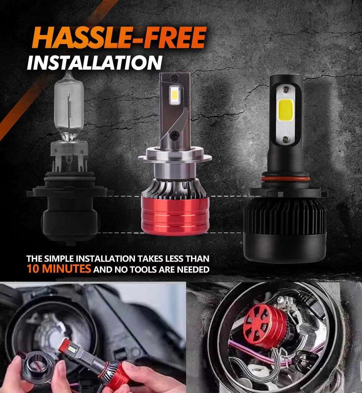 2Pcs Car Headlight H4 H7 LED H11 9005 9006 H1 Auto Bulbs 160W 24000LM Light Lamp 6000K 12V Led Headlight Bulbs