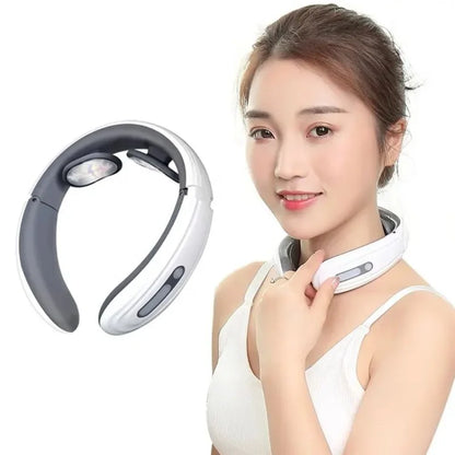 6 Mode Electric Neck Massager EMS Pulse Infrared Heat Massager Muscle Relaxation Neck Massager Tool Relax Cervical Relief Pain