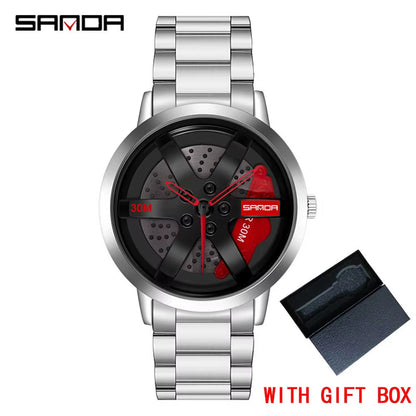 Fashion Rim Watch Hub Custom Design Sports Car Rim Sports Watch Waterproof Creative 2021 Male Watch Mens Wheel Wristwatch