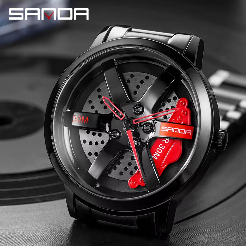 Fashion Rim Watch Hub Custom Design Sports Car Rim Sports Watch Waterproof Creative 2021 Male Watch Mens Wheel Wristwatch