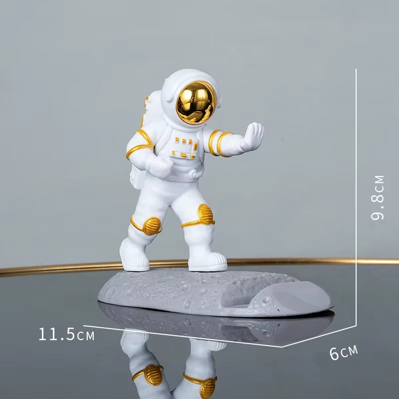 Astronaut Mobile Phone Stand Holder Spaceman Sculpture Desk Decoration Smartphone Bracket Home Ornaments for Space Enthusiasts