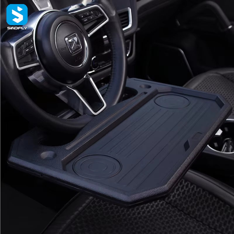 Premium Multifunctional Car Steering Wheel Tray Table - Versatile Portable Workstation & Snack Holder for On-The-Go Convenience