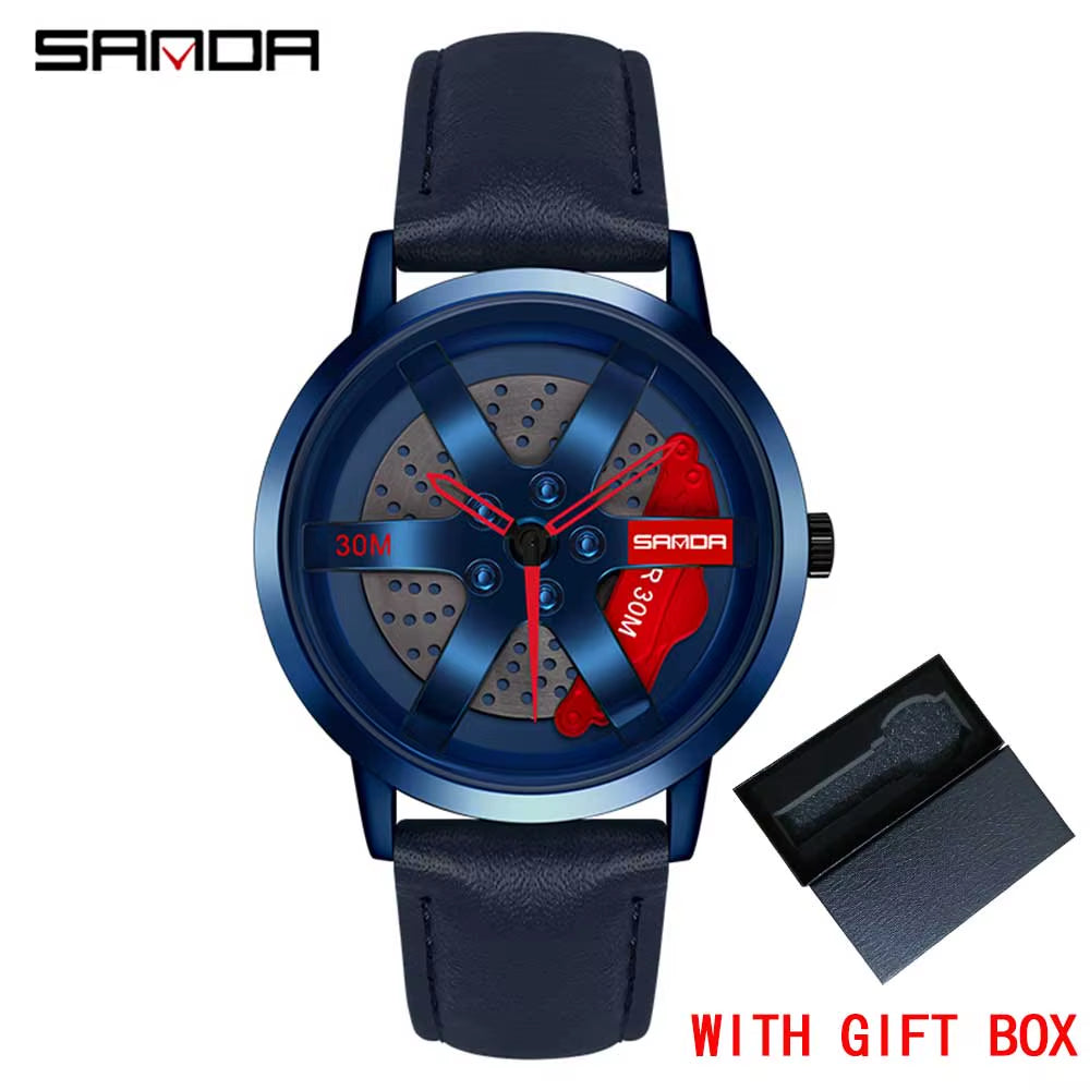 Fashion Rim Watch Hub Custom Design Sports Car Rim Sports Watch Waterproof Creative 2021 Male Watch Mens Wheel Wristwatch