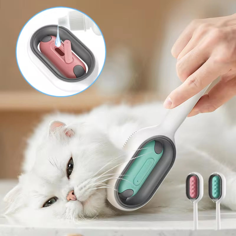 4-in-1 Pet Grooming Brush with Water Tank - Cleaning, Massage & Shedding Comb for Cats and Dogs