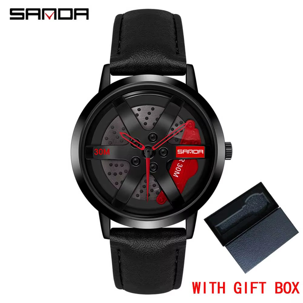 Fashion Rim Watch Hub Custom Design Sports Car Rim Sports Watch Waterproof Creative 2021 Male Watch Mens Wheel Wristwatch