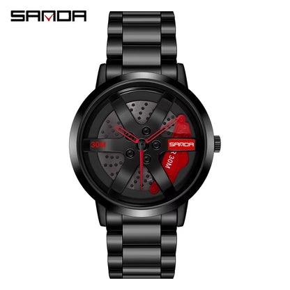 Fashion Rim Watch Hub Custom Design Sports Car Rim Sports Watch Waterproof Creative 2021 Male Watch Mens Wheel Wristwatch