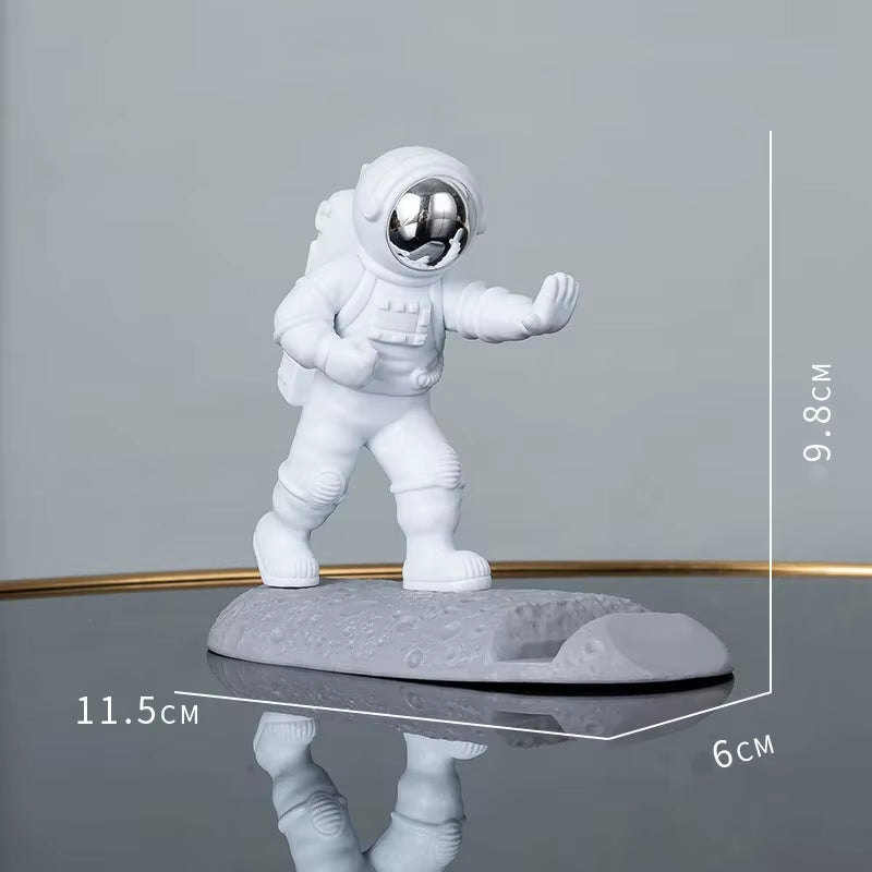 Astronaut Mobile Phone Stand Holder Spaceman Sculpture Desk Decoration Smartphone Bracket Home Ornaments for Space Enthusiasts