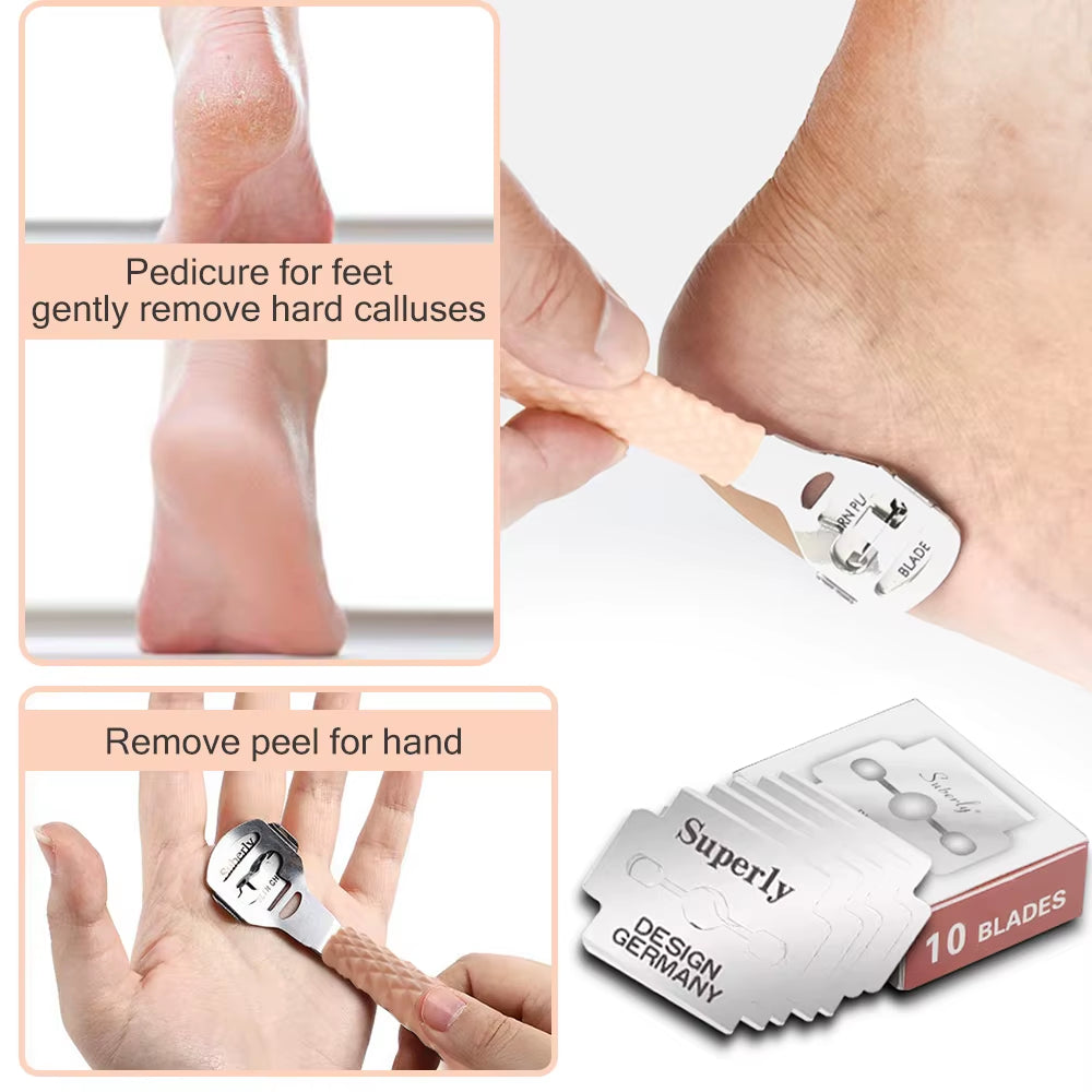 Professional Feet Care Tools Beauty Heel Cuticle Scraper Cutter Foot Care File Tool Pedicure Razor Blades for Pedicures Product