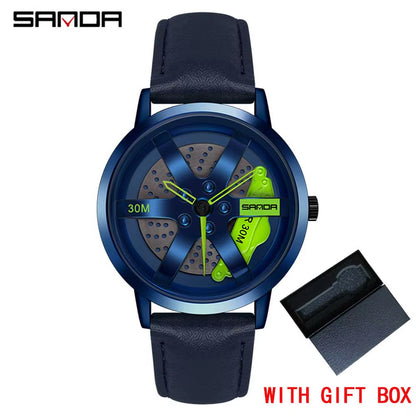 Fashion Rim Watch Hub Custom Design Sports Car Rim Sports Watch Waterproof Creative 2021 Male Watch Mens Wheel Wristwatch