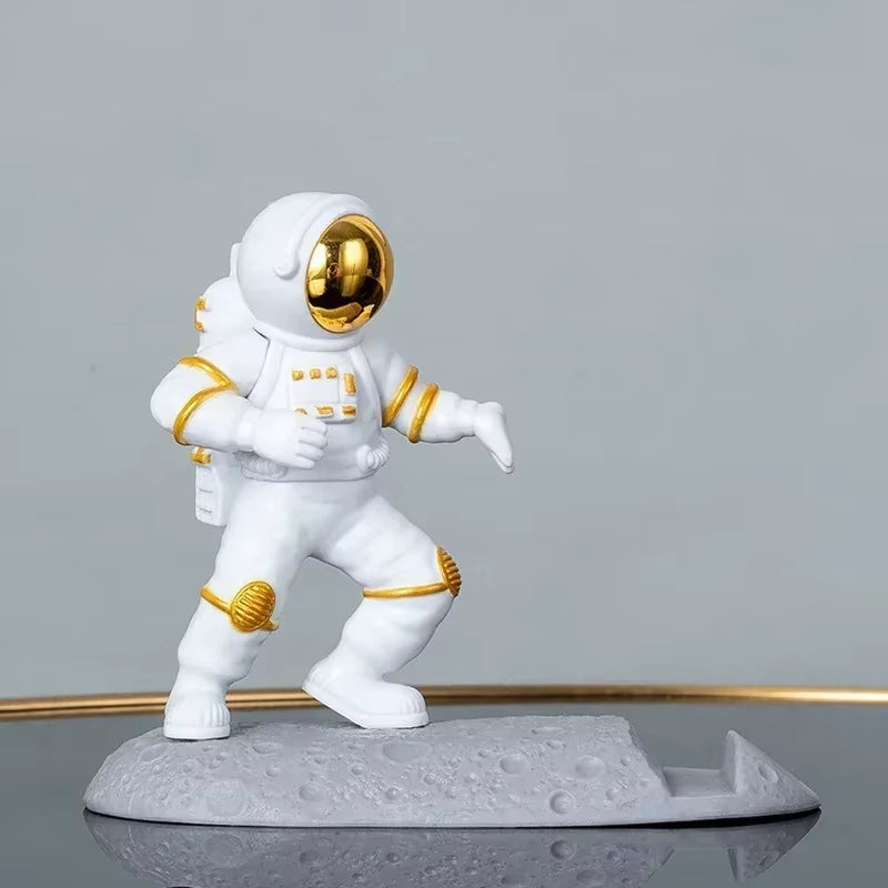 Astronaut Mobile Phone Stand Holder Spaceman Sculpture Desk Decoration Smartphone Bracket Home Ornaments for Space Enthusiasts